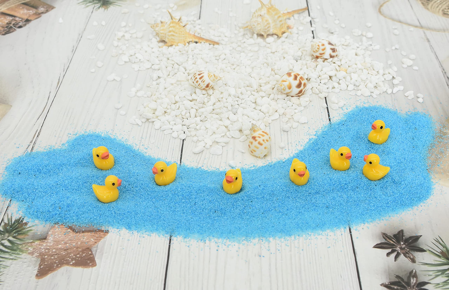 Yuronam 70 Pcs Tiny Ducks Mini Resin Ducks Miniature Ornaments for Slime, Dollhouse, Garden Decoration(Yellow)