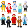Skylety 10 Pcs Wooden Dollhouse Set Of Mini People Figures Dolls Wooden Doll Pretend Play Figures Accessories For Pretend Dollhouse Toy(Fresh Style)