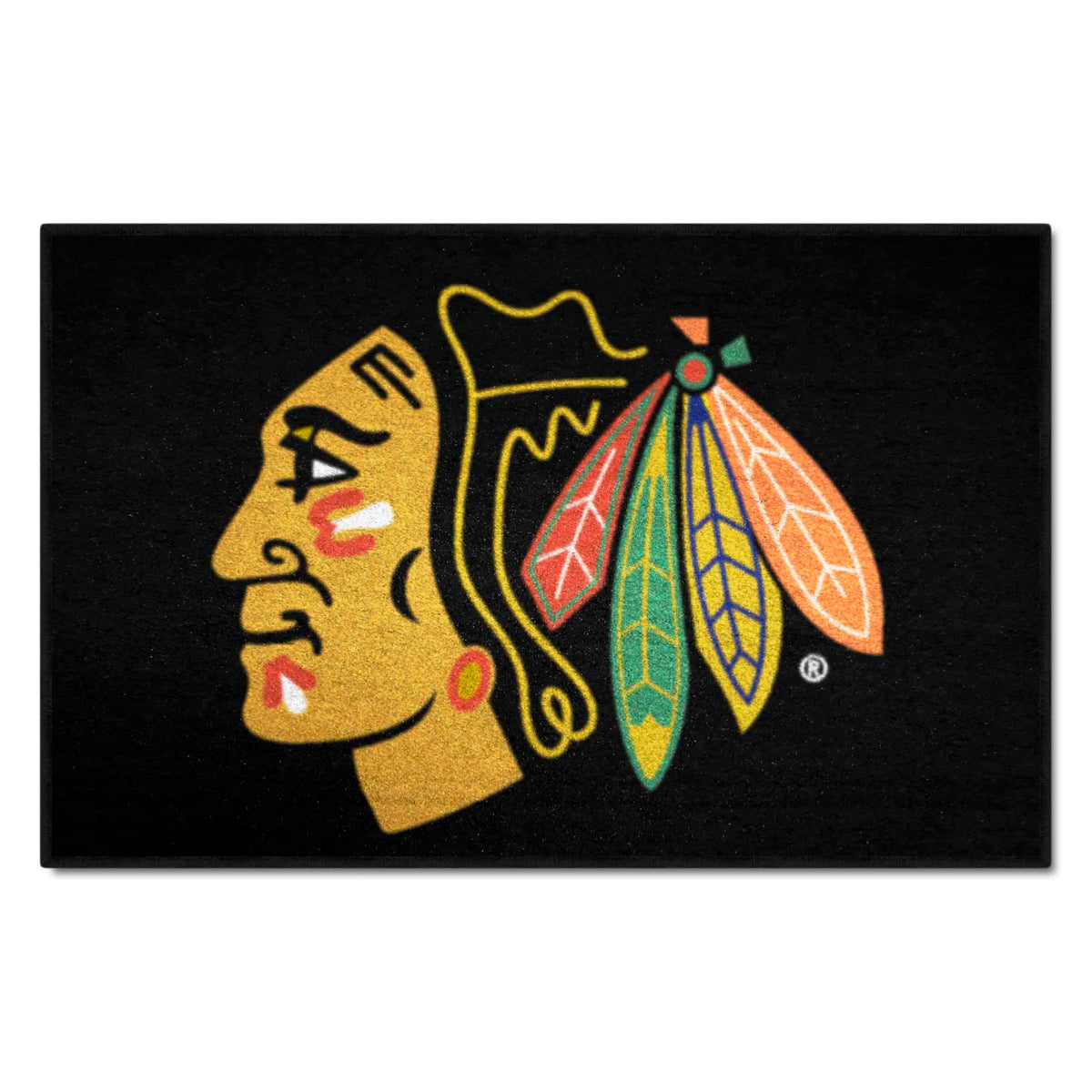 FANMATS 10278 Chicago Blackhawks Starter Mat Accent Rug - 19in. x 30in. | Sports Fan Home Decor Rug and Tailgating Mat