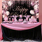 Rose Black Happy Birthday Banner Backdrop Large Yard Sign Background Its My Birthday Backdrop Baby Shower Party Indoor Outdoor