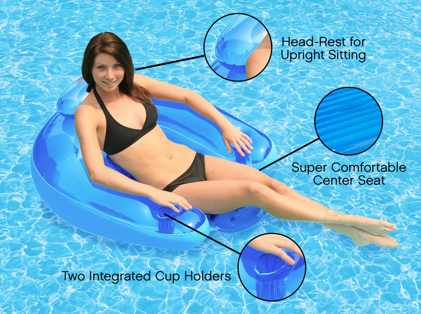 Poolmaster Paradise Water Chair Inflatable Swimming Pool Float for mature-themeds  2 Pack