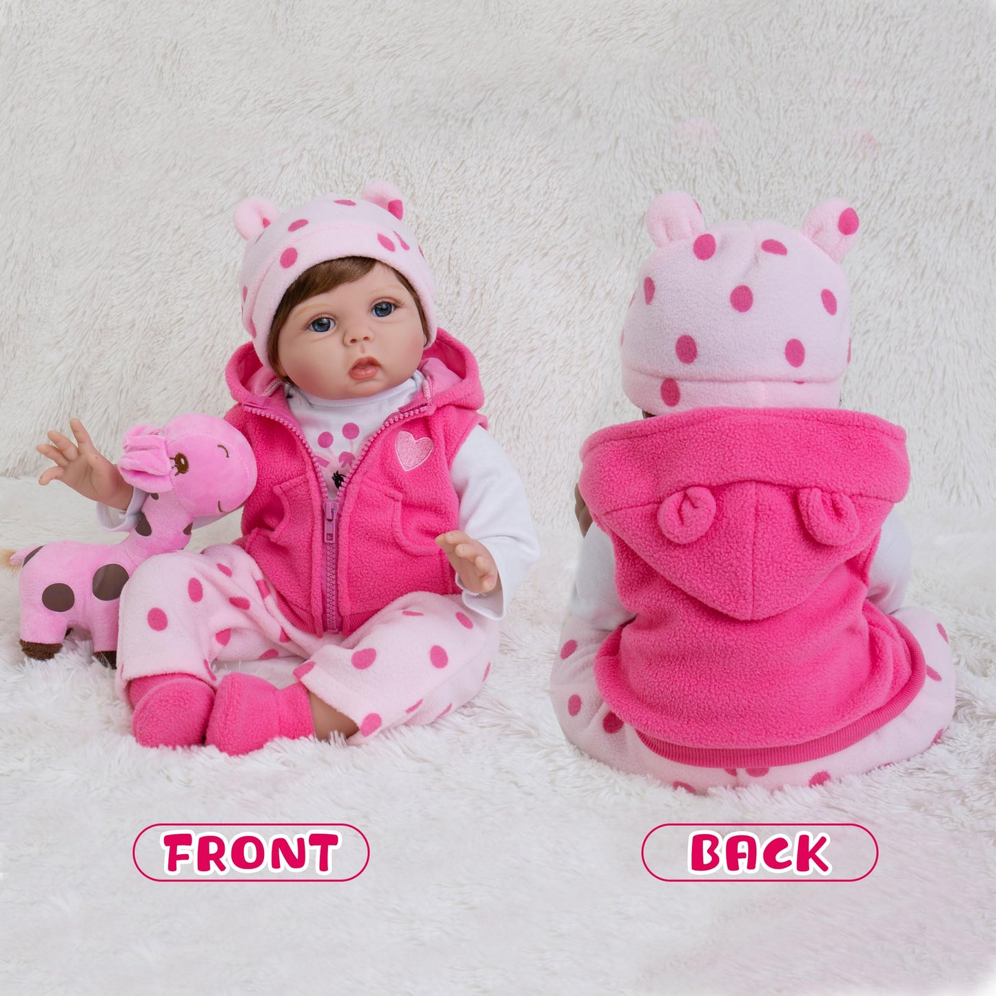 Reborn Baby Doll Clothes - Outfit Accessories For 20-24 Inch Realistic Newborn Toy Dolls, 5 Piece Set