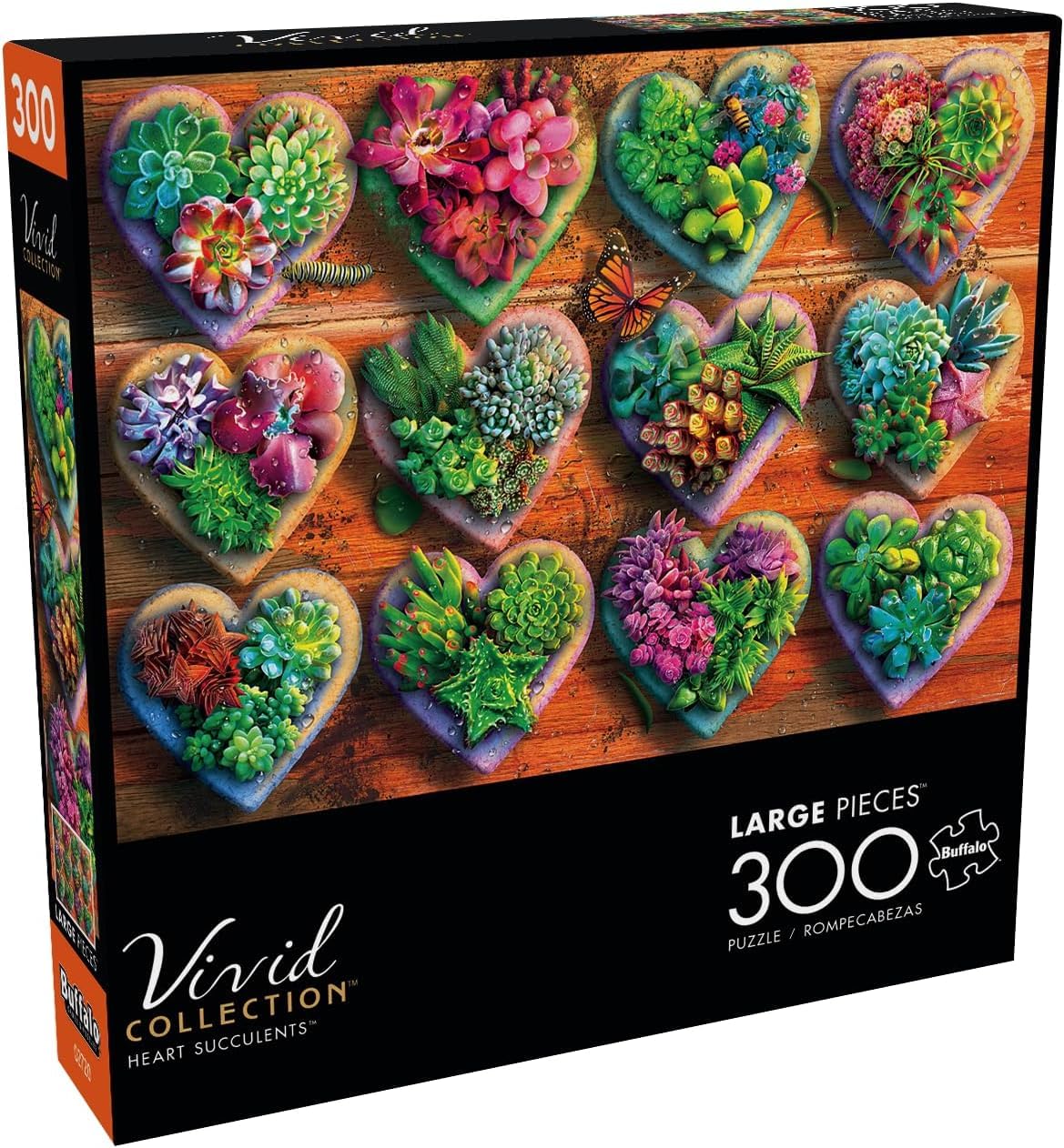 Buffalo Games - Eduard - Heart Succulents - 300 Piece Jigsaw Puzzle For Adults -Challenging Puzzle Perfect For Game Nights - Fin
