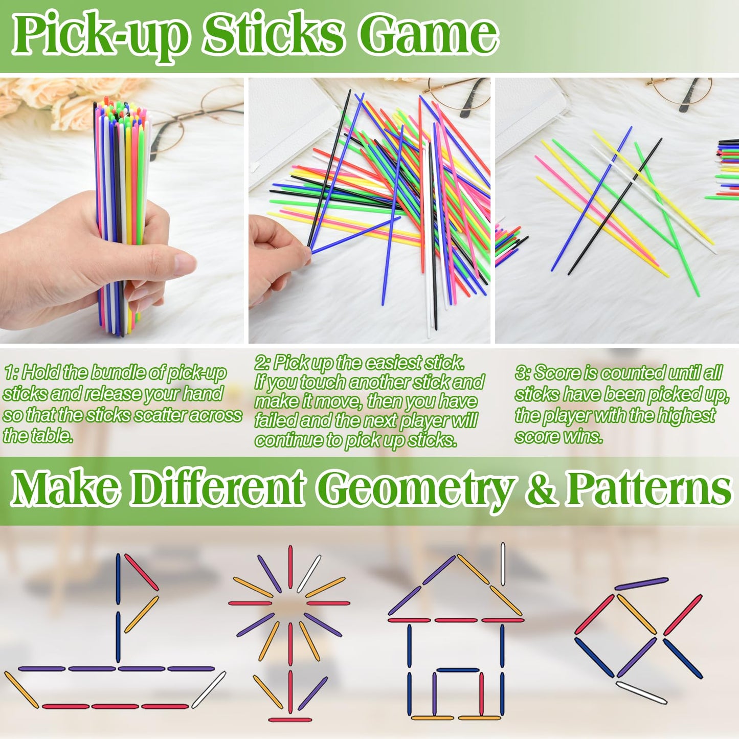 Zeedix 60 Pcs Pick Up Sticks With 2 Sets Retro Metal Jacks Kit- Include 2 Pcs Red Rubber Balls And 20 Pcs Gold And Silver Metal Jacks, Classic Fun Game Gift Of Jacks For Kids Adults Family
