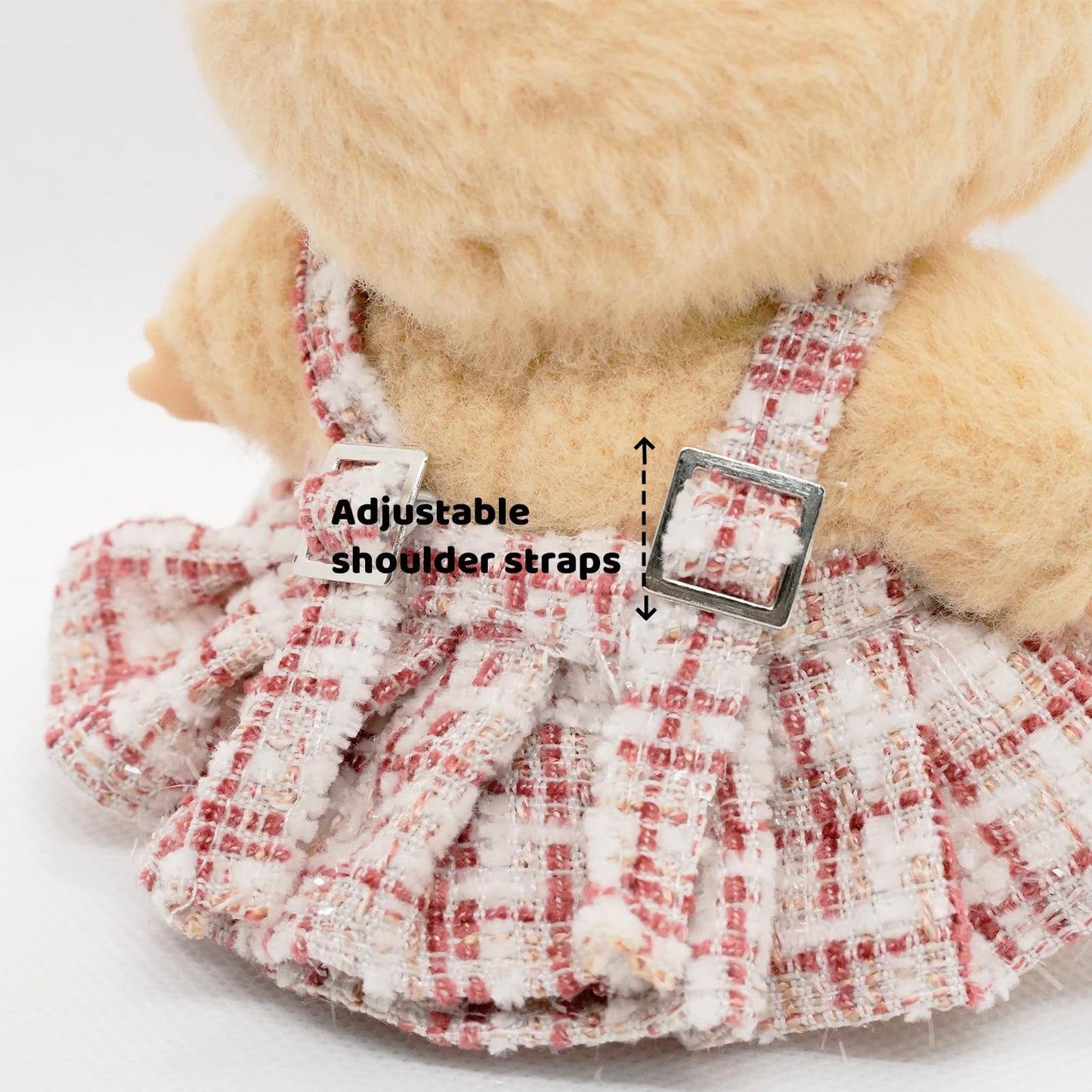 LYBHYQTII Doll Clothes for 17cm Dolls  enhanced Handmade Fashion Clothes 3 Piece Set Including a Bag  Clothes and Bow with High-End Dolls Accessories for Play & Display - Red (No Doll No Logo)