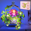 ZQJKLE Flower Basket Building Set with LED String Light  Flower Bouquet Building Blocks Wall Decor for Boys Girls Age 3+  Teen  mature-themed  Gift for Mother's Day  Christmas etc.