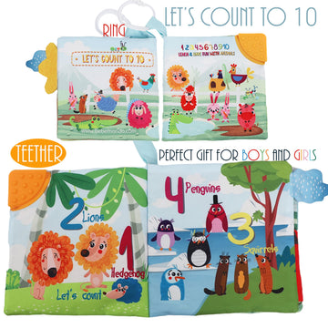 Touch And Feel Cloth Crinkle Books For Babies Infant, Baby Books Toys 0-3-6-12-18 Months, Christmas Shower Baby Gift, High Contr