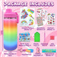 7July Decorate Your Own Water Bottle Kits For Girls Age 4-6-8-10 (Stainless Steel),Unicorn Themed Painting Crafts,Fun Arts And C