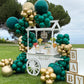 Momoshero 137Pcs Green And Gold Balloons Arch Garland Kit, Dark Emerald Green Hunter Forest Sage Green Metallic Gold Balloon For