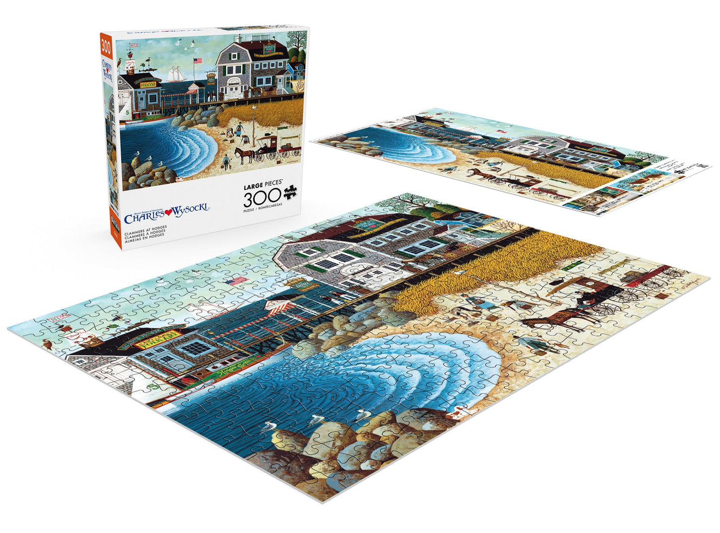 Buffalo Games - Charles Wysocki - Clammers At Hodges - 300 Piece Jigsaw Puzzle For Adults Challenging Puzzle Perfect For Game Nights - Finished Size Is 21.25 X 15.00