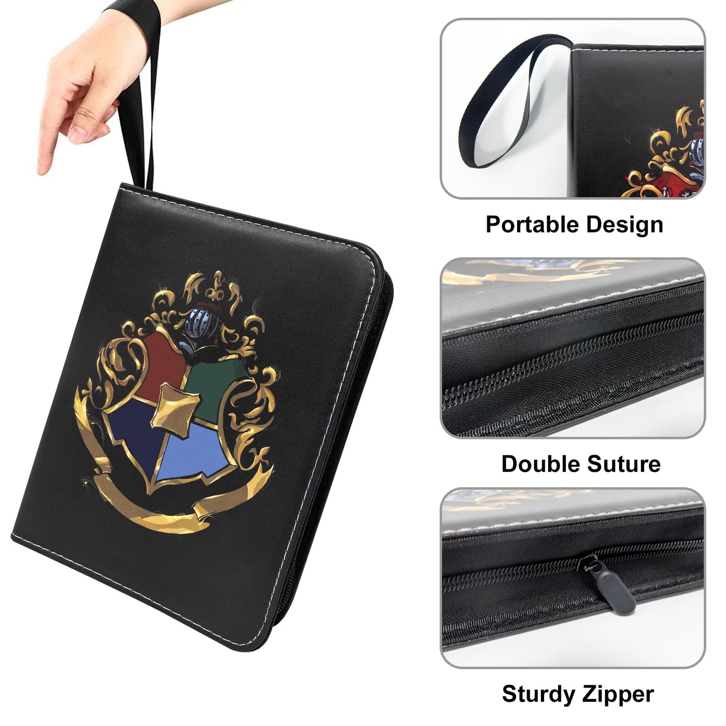 Anime Card Binder for Trading Cards 4 Pocket with 60 Sleeves up to 480 Cards Waterproof Card Storage Bag with Sleeves