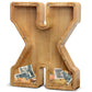 Aorcmitn Extra Large Wooden Letter Coin Piggy Bank For Boys Girls Kids Toddler Alphabet X Money Bank (Initial-X-12)