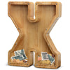 Aorcmitn Extra Large Wooden Letter Coin Piggy Bank For Boys Girls Kids Toddler Alphabet X Money Bank (Initial-X-12)