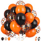 Paready Black Orange Balloons, 30Pcs Halloween Party Balloons 12 Inch Orange Black Confetti Balloons Matte Halloween Latex Ballo