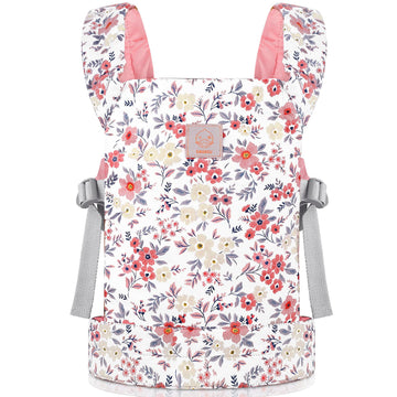 Gagaku Baby Doll Carrier For Little Girls - Stuffed Animal Carrier Toy For Toddler - Pink Wax Flowers