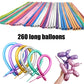 Hykjnbw Metallic Long Balloons For Balloon Animals, Chrome 260 Balloons Art Kit For Twisting, Skinny Modeling Balloons Supplies