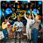 ZELARO Music Note Guitar Birthday Banner, 180 x 110 cm, Multicolor Polyester Rock and Roll Party Decoration