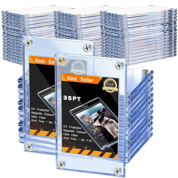 50 Pieces Acrylic Card Holder Screw Trading Card Protector 35 PT Clear Protectors for Baseball Football Sports Game Cards Storage and Display