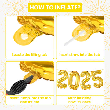 Katchon, Gold 2024 Balloon Numbers - 16 Inch | 2024 Balloons Gold For Happy New Years Decorations 2024 | Gold New Years Balloons | 2024 Gold Foil Number Balloons For New Years Eve Party Supplies 2024