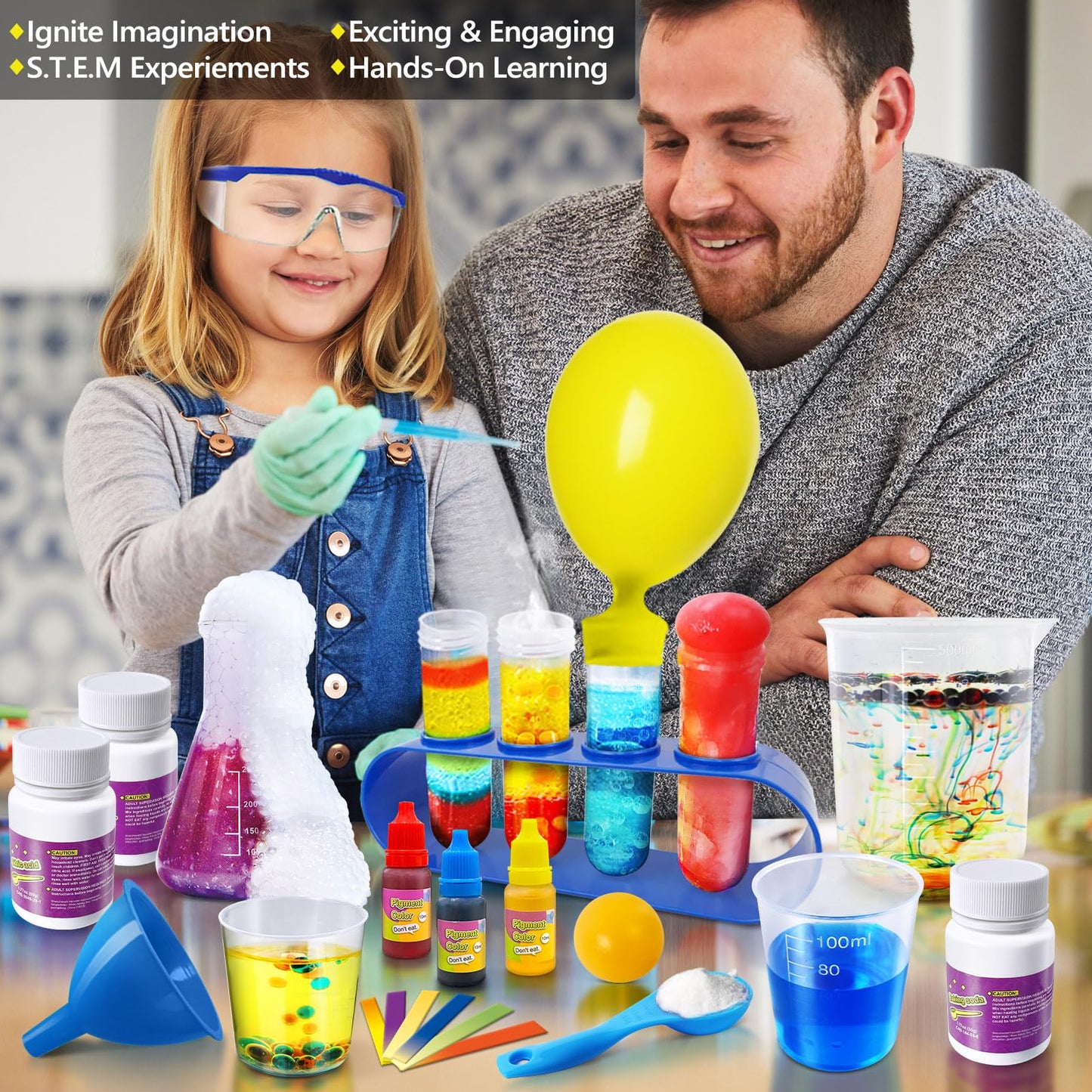 Unglinga 272 Experiments Science Kit For Kids, Chemistry Set, S.T.E.M Toys Boys Girls Birthday Gifts, Volcano, Crystal, Magic, P