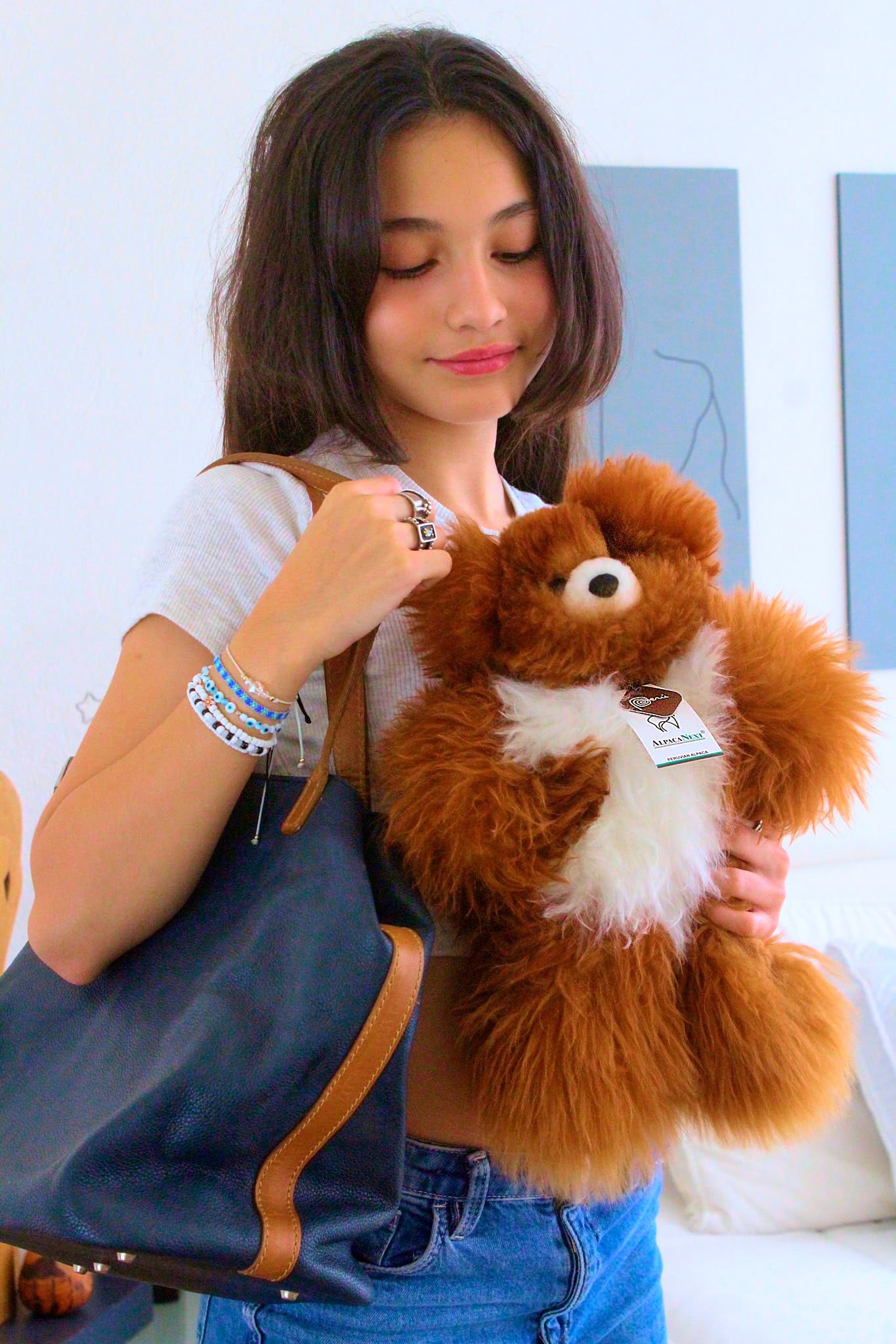 Alpacanext Soft And Cuddly Baby Alpaca Teddy Bear - 12 Inch. Premium Alpaca Stuffed Animal Handmade On Genuine Alpaka Fur. Cute