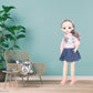 Tickles Set Movable Jointed Cute Girl Brown Eyes Fashionable Doll With Pink Top And Blue Skirt For Kids Girls Birthday Gifts (Si