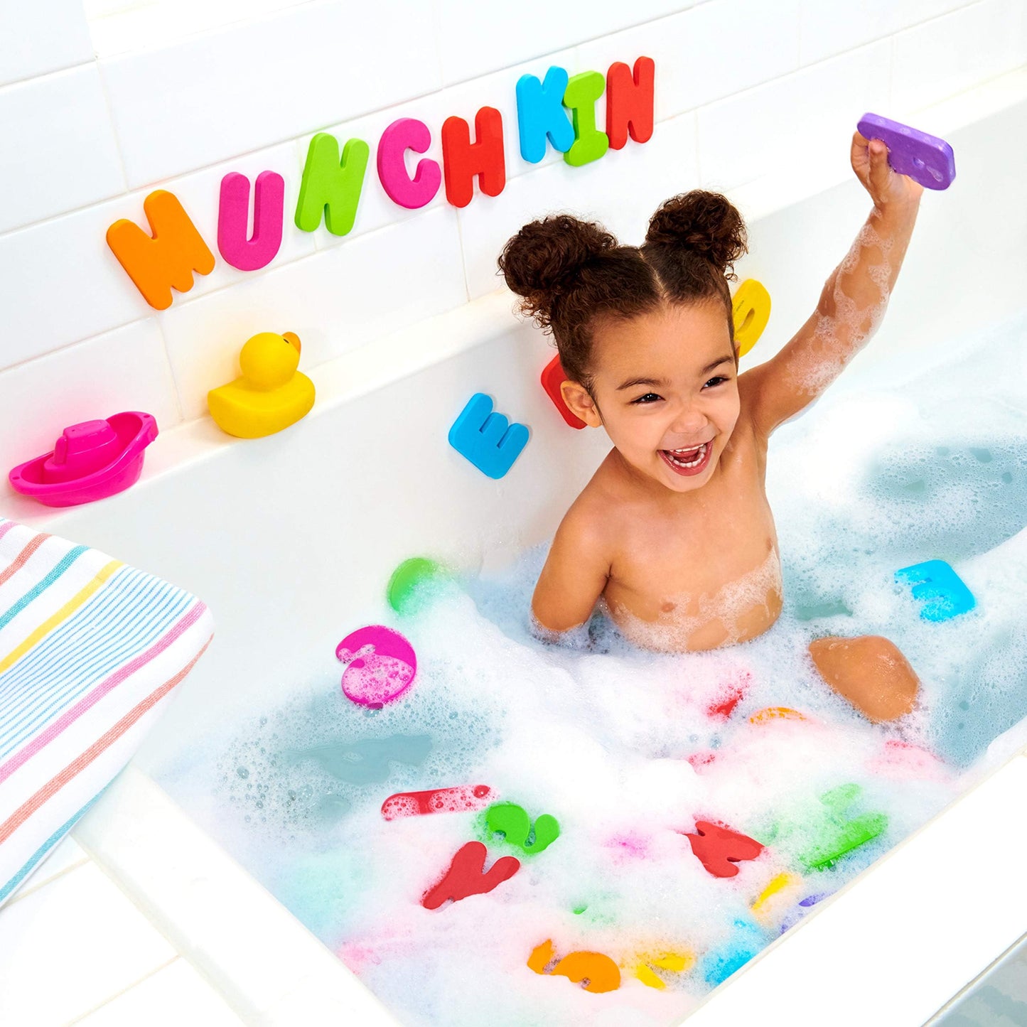 Munchkin Learn Bath Letters And Numbers 36Pc Toddler Bath Toy