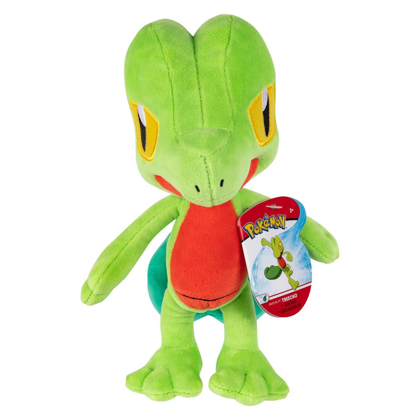 Jazwares Pokemon 8" Treecko Plush - Green Soft Stuffed Animal Toy - Officially Licensed Ruby & Sapphire Gift for Kids