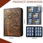 JiaoJiRen 9 Pockets Trading Card Binder-Holds 360 Cards Pockets Album 3D Leather Dragon Double Sided Pocket Collection Zipper Binder for MTG TCG Game Sports Cards (Red Copper)
