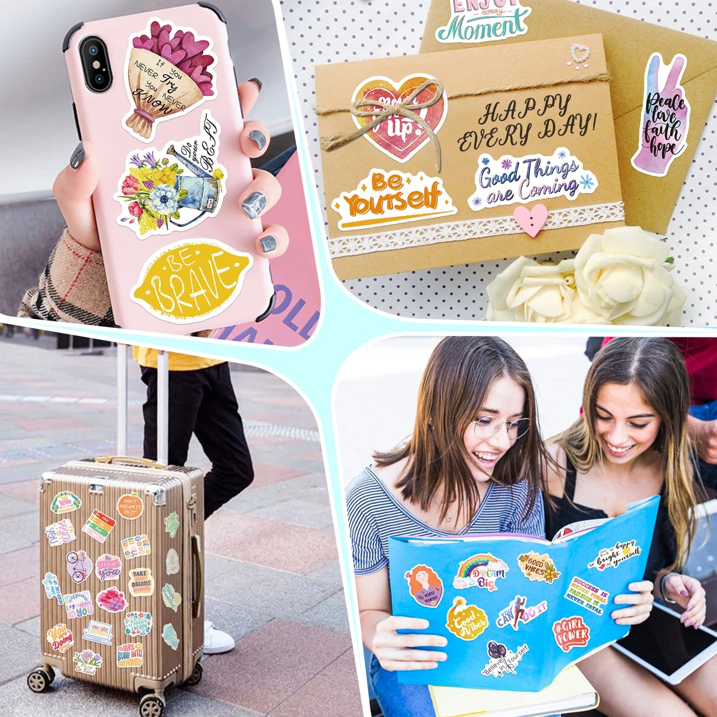 400Pcs Inspirational Words Stickers, Motivational Waterproof Vinyl Stickers For Kids Teens Adults Teachers, Positive Quote Stickers For Water Bottles Laptops Phone Journaling Scrapbooking
