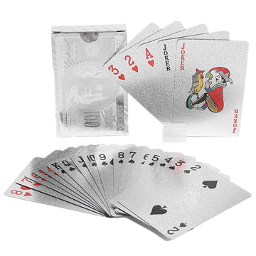Ino Design Playing Cards Waterproof Poker Cards Plastic Playing Cards For Multi Table Games, Silver