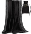 DOARLUO Altar Tarot Table Cloth - 25.6 x 25.6 Inch - Divination Wicca Velvet with Tarot Cards Bag Pouch (Black(Silver lace))