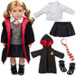 9Pc Hermione Granger Inspired Outfit- 18' Doll Clothes & Accessories Compatible W American Girl Dolls- School Uniform Set Includes Shirt, Skirt, Sweater, Tie, Socks, Robe, & Shoes- Gift Set For Girls