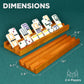 Queensell Domino Holders For Classic Board Games - Wooden Domino Racks Set Of 4 - Mexican Train Dominoes Accessories - Domino Trays For Tiles Family Games (Large)