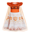 Wonderbabe Girls Adventure Outfit Dress Princess Fancy Dress Up Clothes Kids Halloween Cosplay Birthday Outfit With Cape Size 2-3T