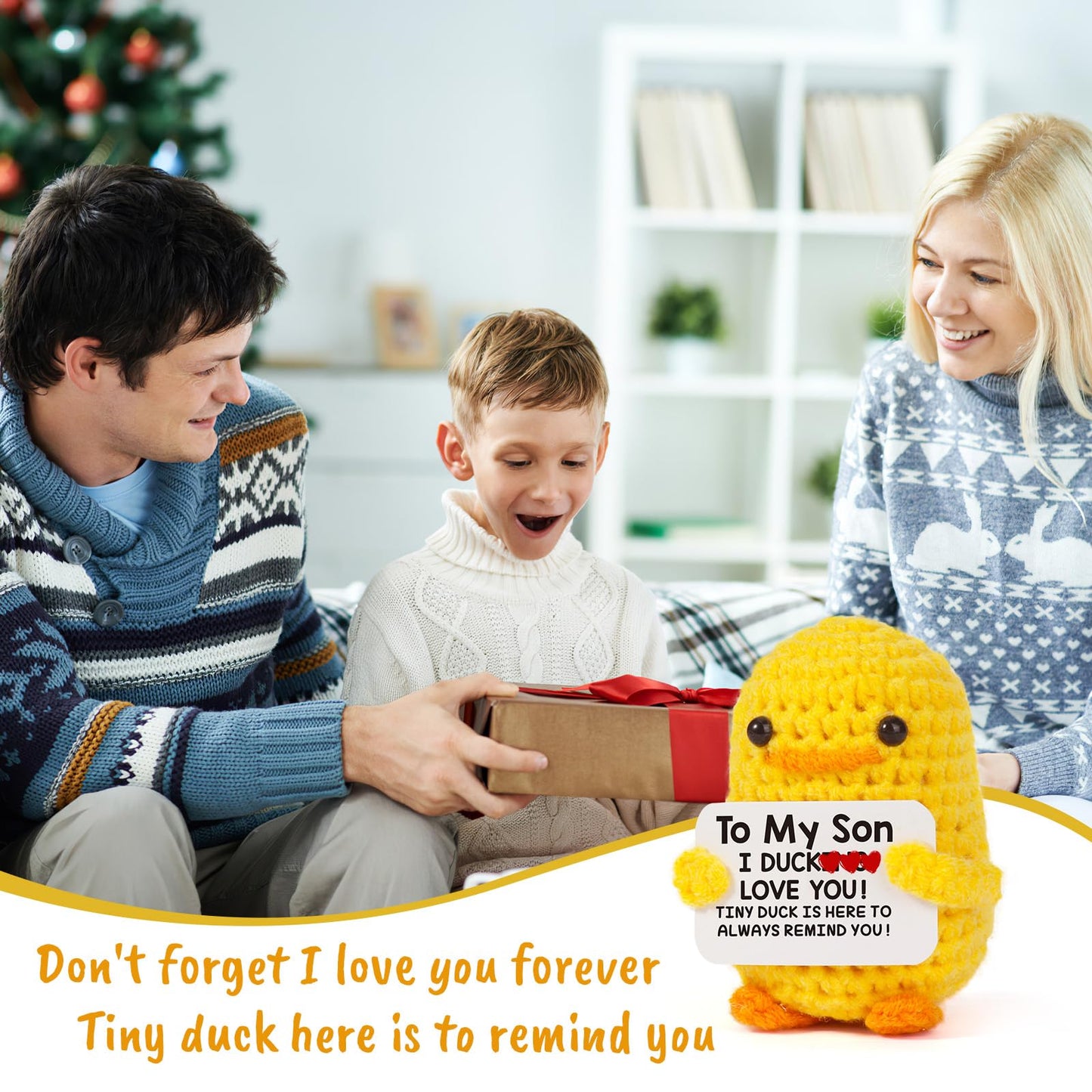 Mbl Birthday Gifts For Son From Mom - I Duck Love You, Handmade Crochet Knitted Duck To My Son Birthday Graduation Stocking Stuf