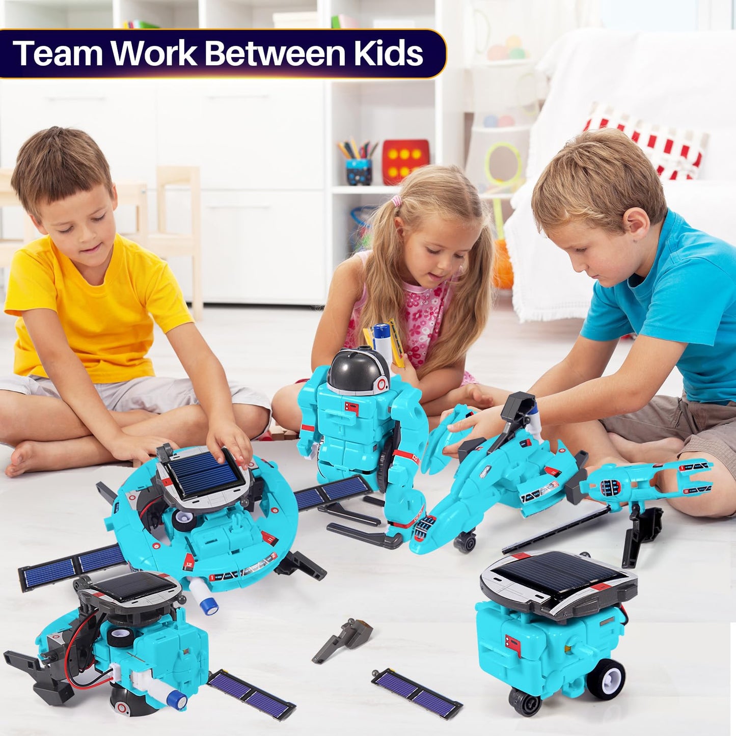 COBFDHA 6-in-1 Solar Robot STEM Toys for Kids Ages 8-13, Light Blue Educational Science Kits, Perfect Christmas & Birthday Gifts