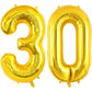40 Inch Gold 30 Number Balloons, Jumbo Foil Helium Balloons For 30Th Birthday Party Decorations Supplies / 30Th Anniversary Even
