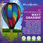 Hot Air Balloon Hanging Garden Spinner 22' - Vibrant Wavy Gradient Design, Weather-Resistant Outdoor Decor, Durable & Lightweight For Patios, Yards, And Gardens - Eye-Catching Wind Spinner