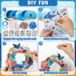 Hollowfly 48 Sets Summer Ocean Wreath Craft Kits Sea Animal DIY Wreath Hanging Ornaments Make Your Own Ocean Paper Craft with St