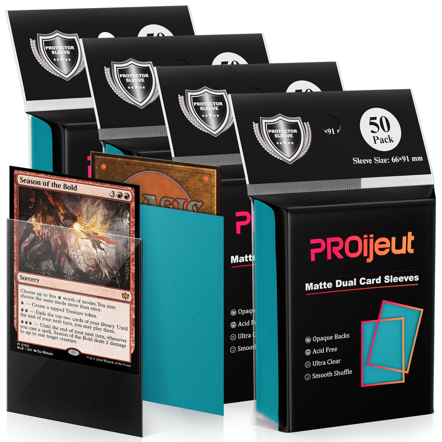 200 Pack Card Sleeves, Matte Dual Trading Card Sleeves With Opaque Back & Smooth Shuffle, Tear Resistant Card Protectors For Mtg