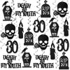 Fuutreo 36 Pcs Rip 20s Birthday Hanging Swirls Decorations 30th Birthday Party Decorations Death to My Twenties Gothic Silver an