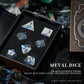 Metal Dnd Dice, Hnccesg Dragon Metallic D&D Dice Set 7 Pcs For Dungeons And Dragon Ttrpg Games, Polyhedral Rpg Dice Set With Gif