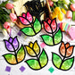Supervitae 24 Sets Tulip Crafts Kits Mother s Day Crafts Spring Flower Paper Sun Catchers Art Kits DIY Tissue Paper Sign Make Y