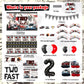 Mpanwen Two Fast Birthday Decorations For Boys, 153 Pcs Race Car Birthday Party Supplies - Backdrop, Toppers, Cupcakes Wrappers,