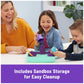 Kinetic Sand, Sandbox Set with 1lb Purple Play Sand, 4 Tools & Molds, Storage, Sensory Toys for Kids Ages 3 and up