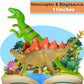 Tepsmigo Jumbo Dinosaur Toys Set for Kids - 6 Pack Assortment, Plastic, T-Rex, Velociraptor, Triceratops - Perfect for Ages 3-7