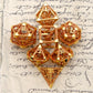 HNCCESG D and D Dice,Metal DND Dice of 7pc,Dungeons and Dragons Dice Set Polyhedral Dice Role Playing Dice Set Hollow Dice Gamin