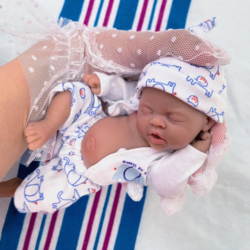 Mire & Mire Reborn Baby Dolls 7'' Boy Sleeping Silicone Full Body Soft Mini Realistic Newborn Baby Dolls Real Life Tiny Baby Dol
