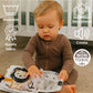 Ali+Oli Baby Cloth Book - Soft Sensory Crinkle Toy for Infants 0-12 Months - BPA Free Silicone - Safari Friends - Standard Size - White